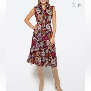 Steve Madden tiered midi floral dress - XS